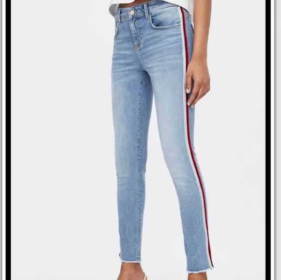 striped jeans zara